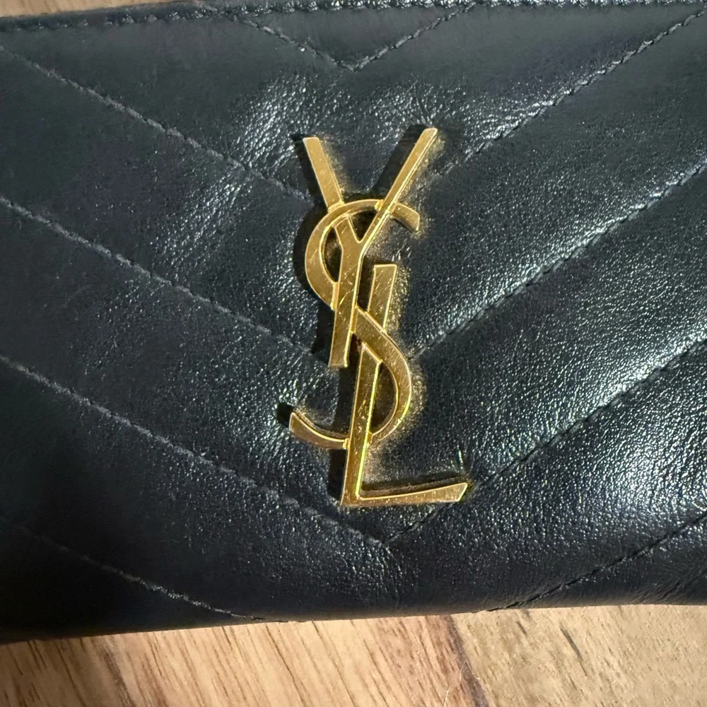 Saint Laurent Black Zippered Pouch - Picture 4 of 7